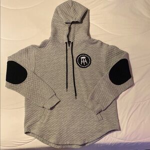 Barstool Men’s Quilted Hoodie with Rounded Hem and Black Elbow Patches